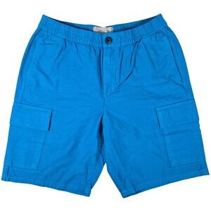 Everlane Men's The Organic‎ Cotton Linen Blend Cargo Shorts in Horizon Blue S